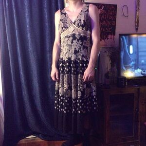 Black and white maxi dress